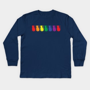 Colorful Cats Pride Rainbow Kids Long Sleeve T-Shirt